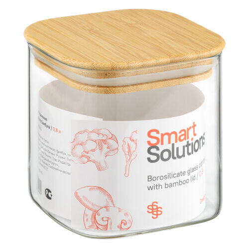 Банка для хранения smart solutions с крышкой из бамбука, 800 мл 6