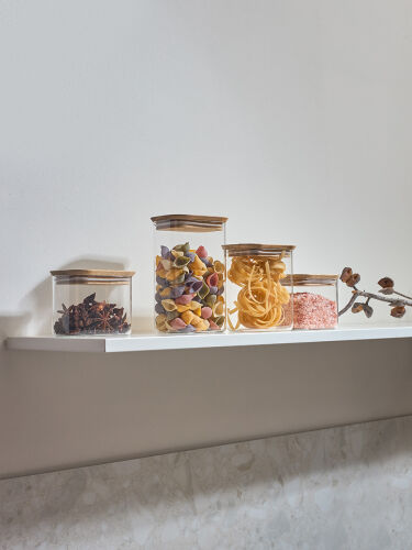 Банка для хранения прямоугольная glass acacia, 950 мл 3