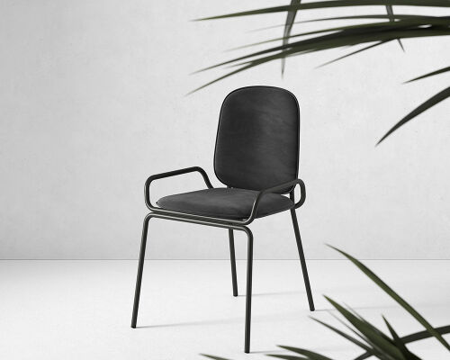 Стул ror, double frame, велюр, черный /черный 2