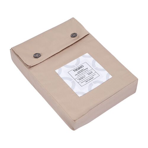 Комплект постельного белья из премиального сатина бежевого цвета 7