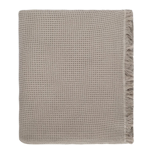 Покрывало вафельное из хлопка серо-бежевого цвета из коллекции e 4