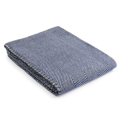 Плед из шерсти мериноса темно-синего цвета из коллекции essentia 5