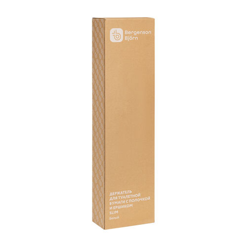 Держатель для туалетной бумаги с полочкой и ершиком slim, белый 4