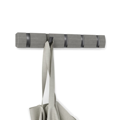 Вешалка настенная flip, 5 крючков, серая 4