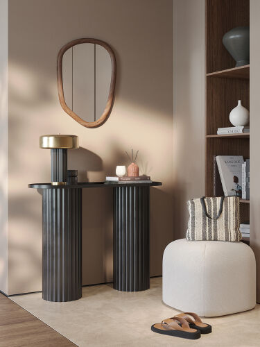 Лампа настольная stone, D27х35 см, черная/золотистая 1