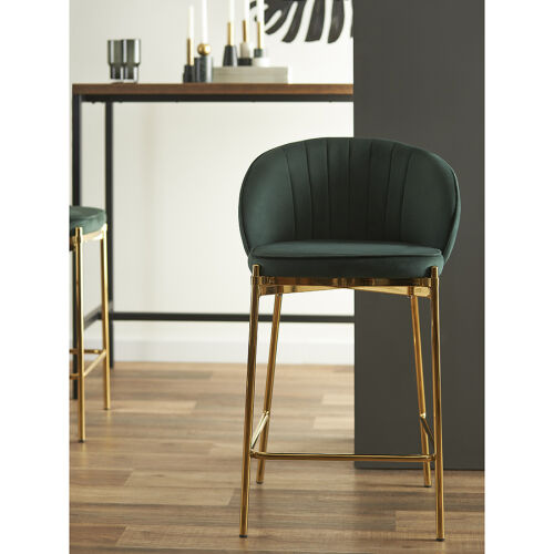 Стул полубарный coral, велюр, темно-зеленый 1