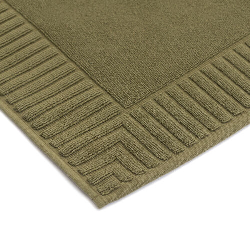 Коврик для ванной с фактурным бортиком оливкового цвета из колле 7