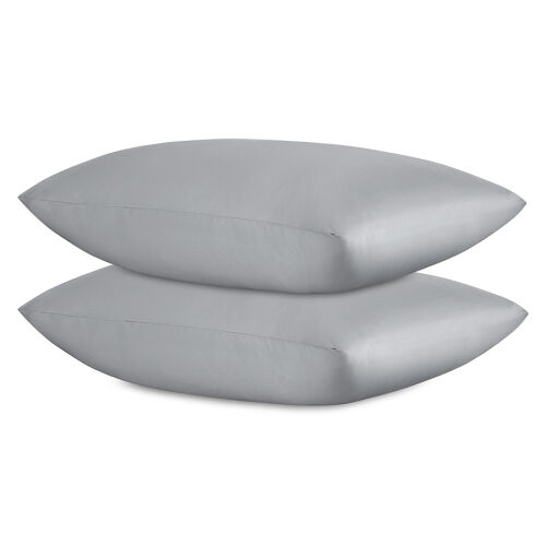 Набор наволочек из премиального сатина светло-серого цвета из коллекции essential, 50х70 см