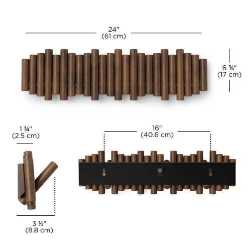 Вешалка настенная picket, 8 крючков, состаренный грецкий орех 6