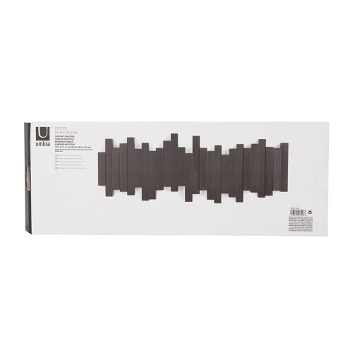 Вешалка настенная sticks, 49,3 см, черная, 5 крючков 1