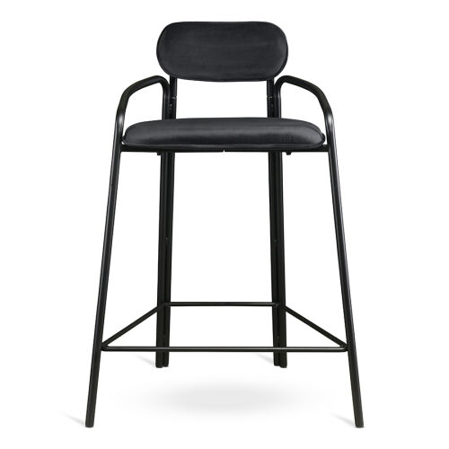 Стул полубарный ror, round, велюр, черный/черный 7