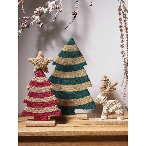 Декор новогодний trendy stripes из джута и гофрированного картон 2