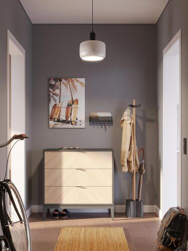 Светильник подвесной juko, D28х32 см, черный/бежевый 1