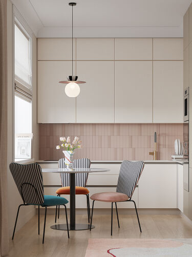 Стол обеденный trond, D100 см, белый мрамор/черный 1