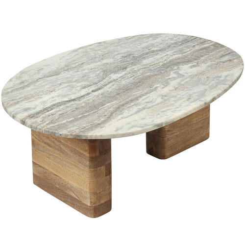 Столик кофейный torhill, 75х52 см, бежевый/мрамор 5