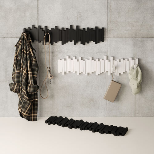 Вешалка настенная sticks, 72 см, 8 крючков, белая 4