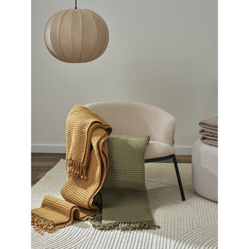 Плед из шерсти травянисто-зеленого цвета из коллекции essential, 4