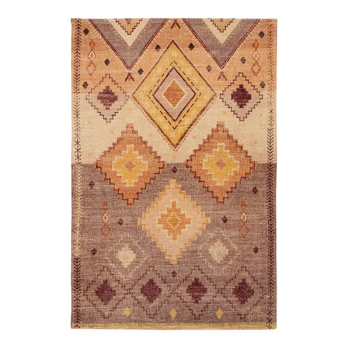 Ковер из хлопка с этническим орнаментом цвета лаванды из коллекции ethnic, 120х180 см