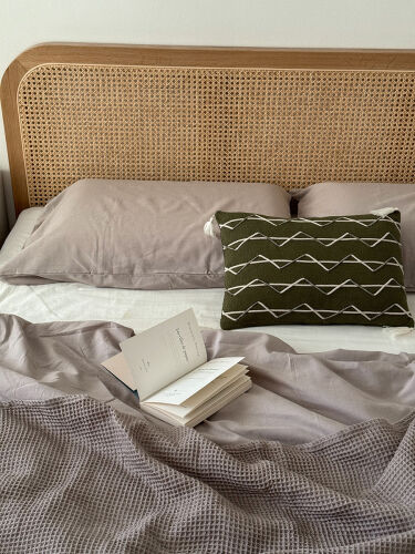 Плед из шерсти бежево-серого цвета из коллекции essential, 130х1 3