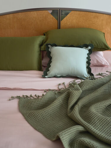 Плед из шерсти травянисто-зеленого цвета из коллекции essential, 3