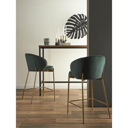 Стул полубарный coral, велюр, темно-зеленый 2