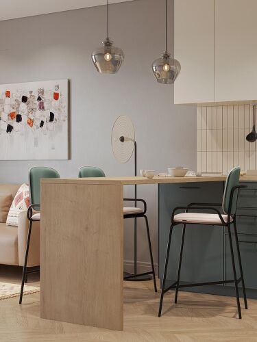 Стул полубарный ror, 2 frame, велюр, черный/зеленый/розовый 2