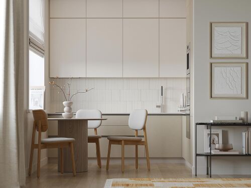 Стул с обивкой saga, рогожка, бежевый 1