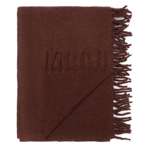 Плед мохеровый шоколадного цвета из коллекции essential, 130х180 6