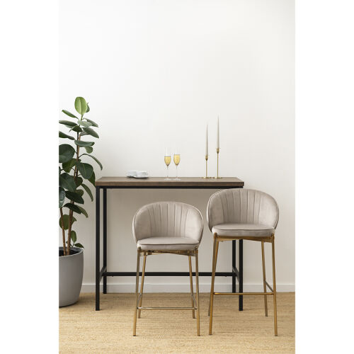 Стул полубарный coral, велюр, серо-бежевый 7