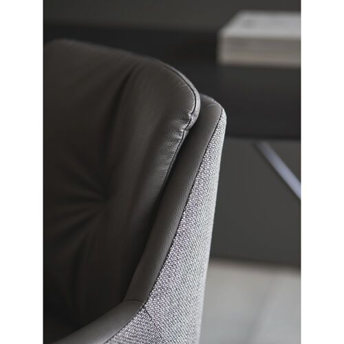 Стул на колесиках allar, экокожа, рогожка, серый 4