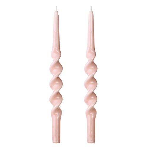 Набор из двух свечей цвета пыльной розы из коллекции essential, 35 см