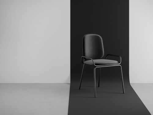 Стул ror, double frame, велюр, черный /черный 5