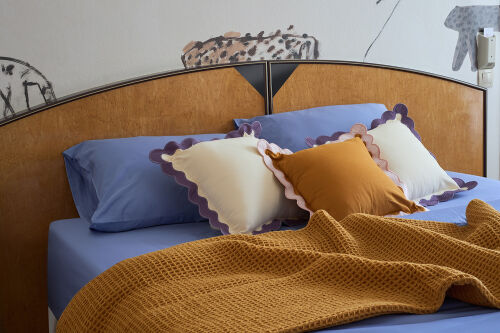 Плед из шерсти цвета охры из коллекции essential, 130х180 см 3