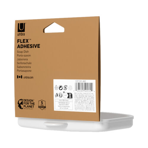 Мыльница для душа настенная flex adhesive, белая 6 Мыльница для душа настенная flex adhesive, белая 6