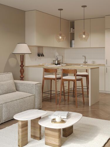 Столик приставной torhill, 38x35 см, бежевый/мрамор 3