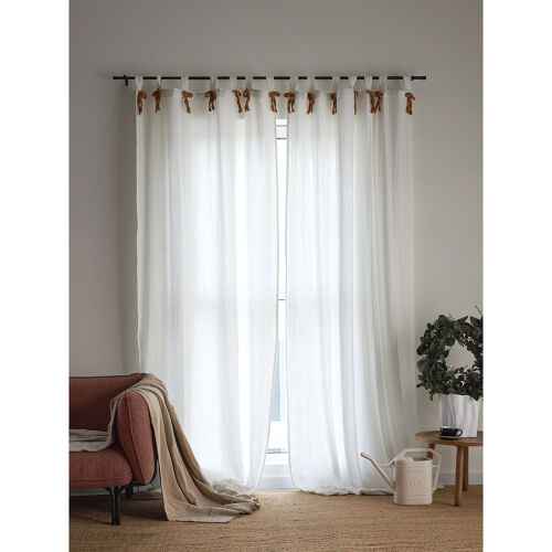 Штора из муслина с декором цвета карри из коллекции essential, 1 3