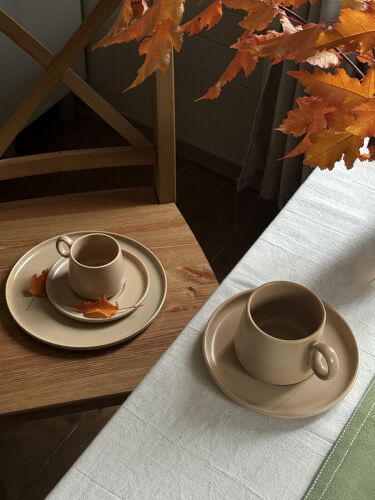 Набор из двух чайных пар бежевого цвета из коллекции essential,  1