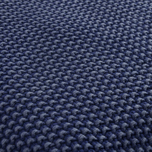 Плед из стираного хлопка темно-синего цвета из коллекции essenti 6