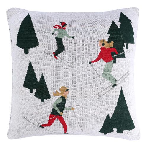 Подушка вязаная с новогодним рисунком let's ski из коллекции new 1