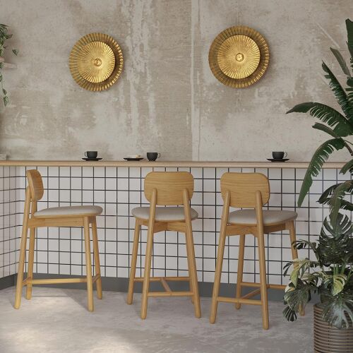 Стул полубарный saga, рогожка, бежевый 2