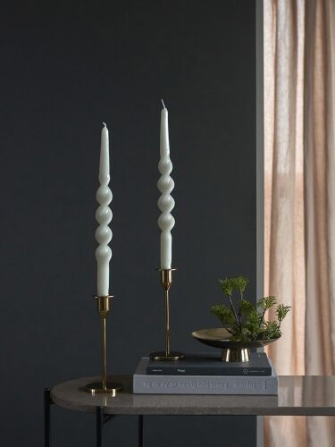 Набор из двух свечей светло-серого цвета из коллекции essential, 2