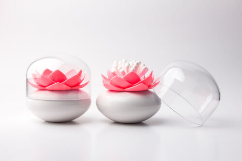 Контейнер для хранения ватных палочек lotus, белый/розовый 2