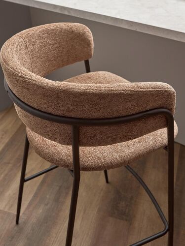 Стул барный helning, мягкий шенилл, светло-коричневый 3