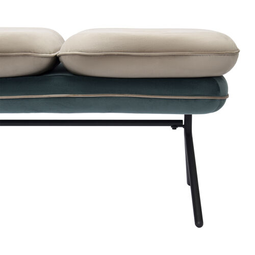 Банкетка pea, велюр, бежевая/сине-зеленая 3