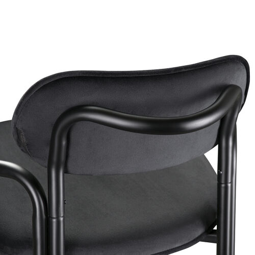 Стул полубарный ror, round, велюр, черный/черный 4