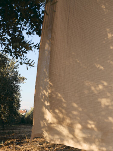 Покрывало двухстороннее из многослойного муслина цвета охры из к 1