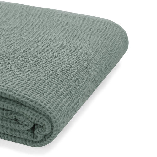 Покрывало вафельное из хлопка цвета шалфея из коллекции essentia 6