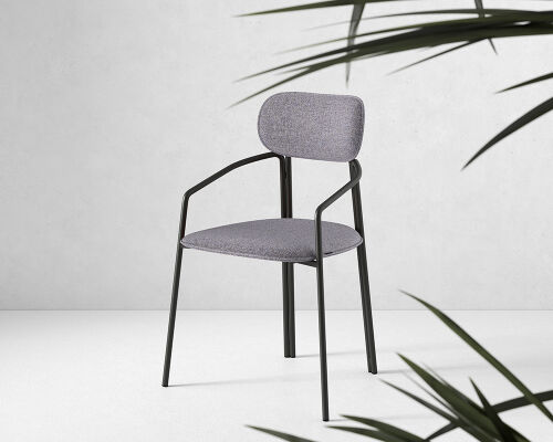 Стул ror, round, рогожка, черный/серый 7