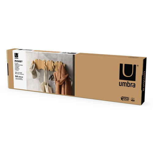 Вешалка настенная picket, 61 см, 8 крючков, натуральное дерево 7