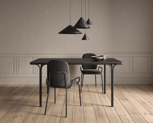 Стул ror, double frame, велюр, черный /черный 5